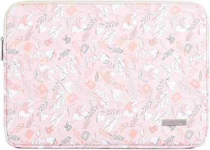 Laptop Sleeve 14 Inch,Waterproof Protective Notebook Case Briefcase Carrying Bag Compatible with MacBook,Acer,Asus, Dell,Lenovo,Microsoft,HP Laptop Cover (Pink Flowers, 15 inch)
