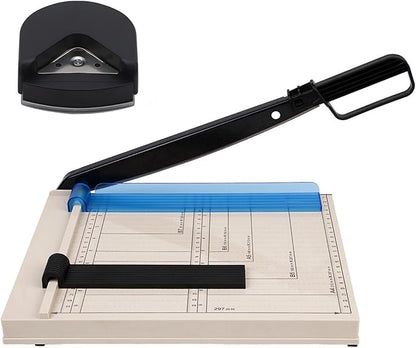 A4 Paper Cutter,12" Titanium Blade Guillotine Trimmer with Corner Rounder,12-Sheet Capacity for Cardstock, Vinyl, Photos, Crafts, Labels & Coupons