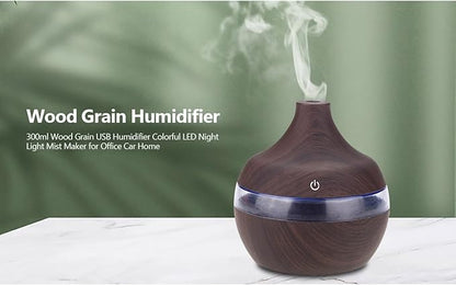 300ml Wood Humidifier, USB Electric Air Diffuser, Wood Humidifier, Essential Oil, Aromatherapy, Cool Mist, Humidifier Bedroom, Living Room,