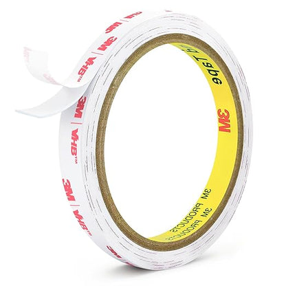 Double Sided Tape Heavy Duty, 0.39" x 9.85FT Removable Mounting Tape for Wall, Extra Strong Foam Tape, Picture Hanging Adhesive Strips Waterproof for Cars, Walls, Home, Office Décor