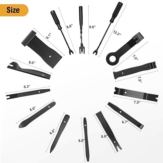 GOOACC 238Pcs Trim Removal Tool, Auto Push Pin Bumper Retainer Clip Set Fastener Terminal Remover Tool Adhesive Cable Clips Kit Car Panel Radio Removal Auto Clip Pliers, Black