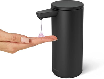 simplehuman 9 oz. Touch-Free Automatic Rechargeable Sensor Pump, Matte Black Stainless Steel, New