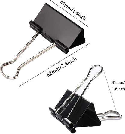 Medium Binder Clips 1.6 Inch (60 Pack), Large Binder Clips Medium Paper Clamps for Office and Home Supplies, Black