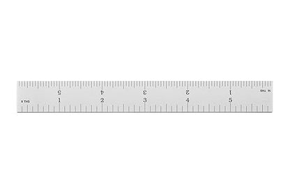 PEC Tools High Precision Metal Ruler, 6 Inch Rigid Machinist Rule, 4R Graduation (1/8", 1/16", 1/32", 1/64"), Carbon Steel with Satin Chrome Finish, Trusted by Professionals, Made in USA