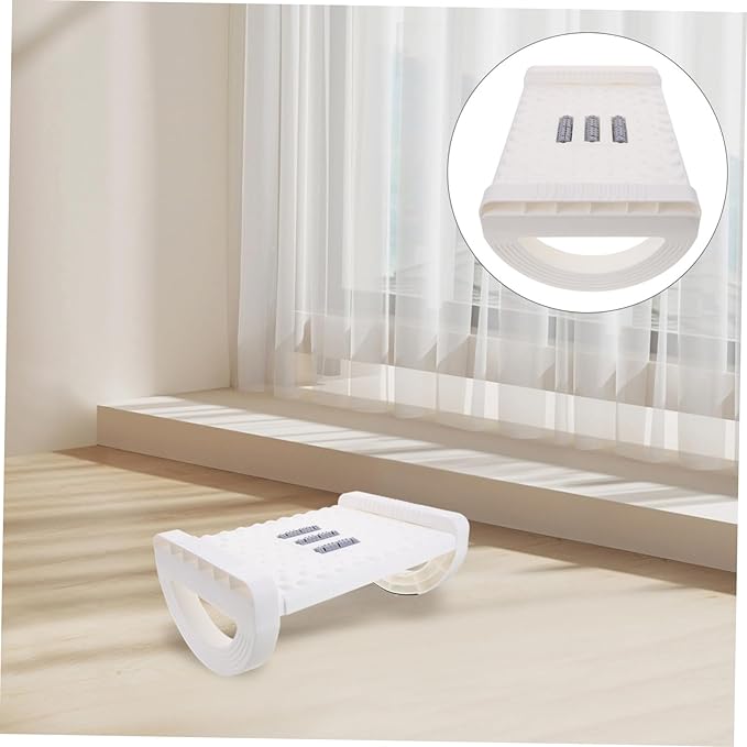 Anti-Slip Office Foot Rest Under Desk Raised Footstool with Rocking Motion Stable Non-deformable Footrest for Work and Home Space-Saving Foot Support Stool in White