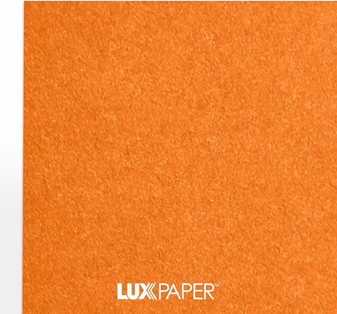 LUXPaper 8.5” x 11” Paper for Crafts and Printing in Flame Metallic, Scrapbook and Office Supplies, 50 Pack (Orange)