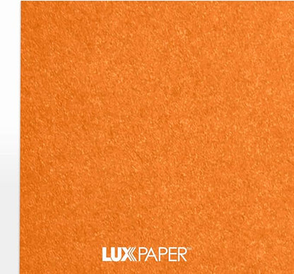 LUXPaper 8.5” x 11” Paper for Crafts and Printing in Flame Metallic, Scrapbook and Office Supplies, 50 Pack (Orange)