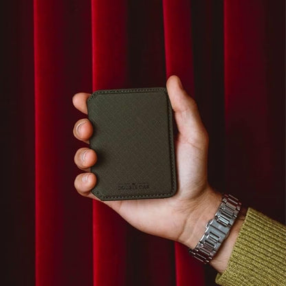 CLOUD Wallet Slim Minimalist — Magnetic Closure, Lightweight Design, Quick Access Pull Tab - Top Grain Leather Front Pocket Wallet (Ripstop Black)