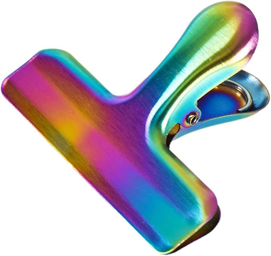 Large Clip Stainless Steel Paper Clamp Colorful Hinge Clips File Clip Office Supplies for Receipt Document Food Bag