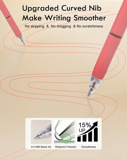 Colored Gel Pens, 12 Pcs Quick Dry Multicolor Ink Colorful Pen, Fine Point Smooth Writing Color Pens, Drawing Back to School Office Supplies Fun Aesthetic Pen Gifts for Girl Student Women