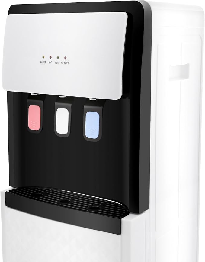 Bottom Loading Water Dispenser, 3 Temperature Settings-Hot, Cold & Room Water Cooler Dispenser, Durable Stainless Steel Construction Loading Design Water Dispenser for Office, Home, Living Room