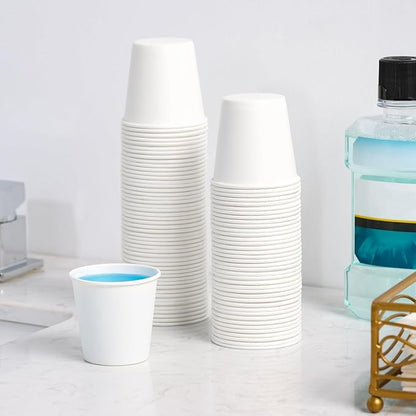 LITOPAK 1000 pack 3 oz Paper Cups, White Disposable Bathroom Cups, Mini Paper Cups for Parties, Picnics, Barbecues, Travel and Event