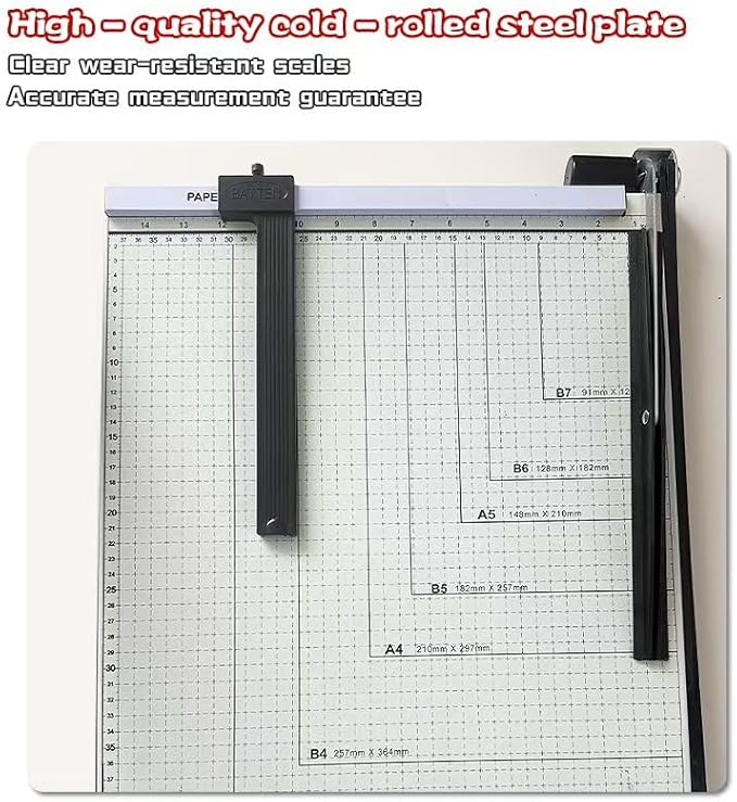 Guillotine Paper Cutter 18 Inch - Professional Large Paper Heavy Duty Trimmer, Steel Base 12-Sheet Capacity for Cardstock & Photos, Safety Lock & Self-Sharpening Blade for Office, School, Craft Studio