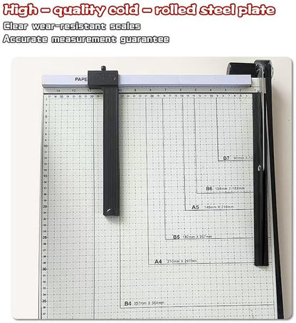 Guillotine Paper Cutter 18 Inch - Professional Large Paper Heavy Duty Trimmer, Steel Base 12-Sheet Capacity for Cardstock & Photos, Safety Lock & Self-Sharpening Blade for Office, School, Craft Studio