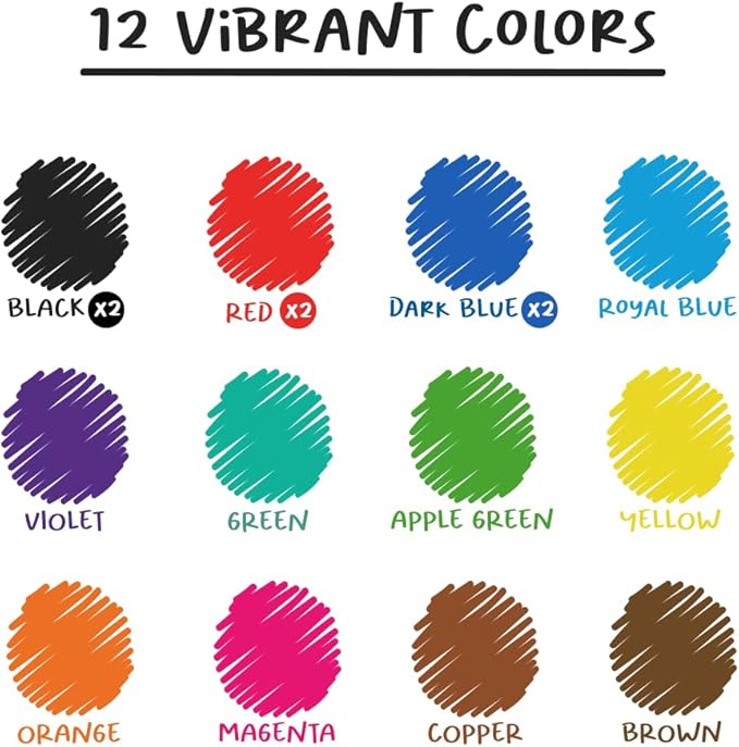 Chalkola Dry Erase Markers Fine Tip (15 Pack, 12 Colors) | Thin Point Dry Erase White Board Pens - Non toxic, Low Odor Whiteboard Markers for Kids, Teachers, Office, School, Classroom Supplies