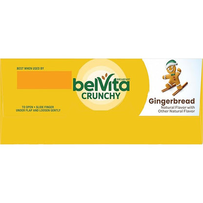 belVita Breakfast Bars Biscuits, Gingerbread, Limited Edition, 30 Total Packs, 6 Boxes (4 Biscuits Per Pack)