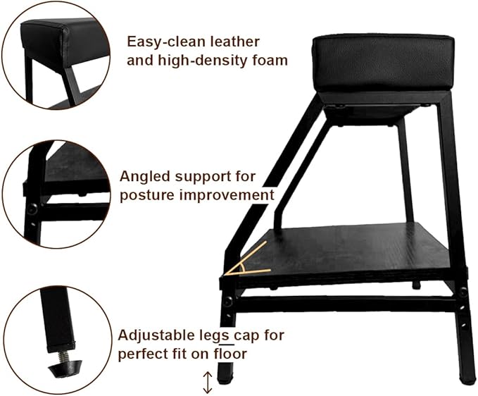 Double Step Under Desk Footrest - 15.7" H Ergonomic Adjustable Foot Stool for Office, Relieves Lower Back & Hip Pressure, Comfortabl Home Office Desk Computer Foot Rest
