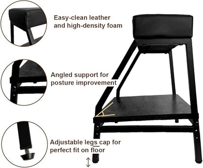 Double Step Under Desk Footrest - 15.7" H Ergonomic Adjustable Foot Stool for Office, Relieves Lower Back & Hip Pressure, Comfortabl Home Office Desk Computer Foot Rest
