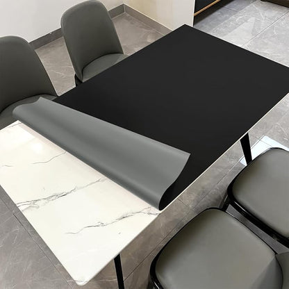 Leather Table Pad,1.8mm Thick,40x78 Inch,Dining Table Pad,Table Pads for Dining Room Table Rectangular,Table Protectors for Rectangle Tables,Dining Table Cover(Black+Gray,40x78)