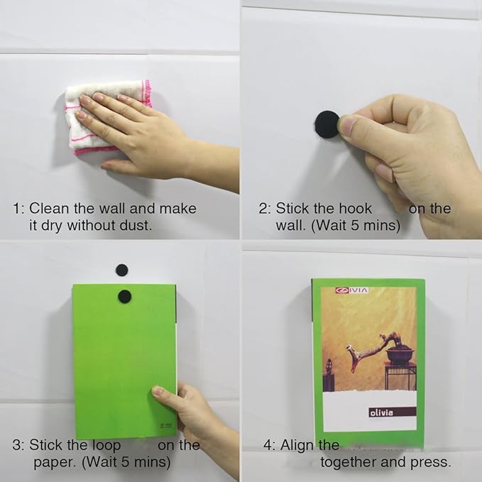 Self Adhesive Dots, Strong Adhesive 800pcs(400 Pairs) 0.59 inch Diameter Sticky Back Hook Nylon, Loop Strips with Waterproof Sticky Glue Tapes for Classroom, Office, Home(Black)