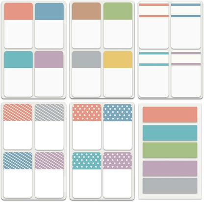 ELII 1 Inch Sticky Index Tabs, 500 Pcs Book Markers, Writable and Transparent for Notebooks, Pages, Colored Markers for Books, Annotating (Morandi)