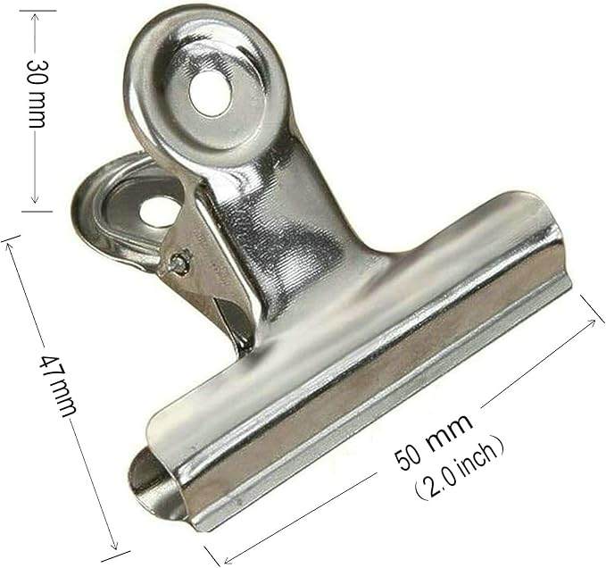 18 Pack Stainless Steel Chip Bag Clips Heavy Duty Food Bags Clamp Clips for Kitchen Office School (2In)