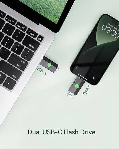 K&ZZ 512GB USB C Flash Drives 1 Pack Type C USB A Dual Port Flash Drive Photo Stick USB Thumb Drive 2 in 1 USB 3.0 Flash Drive Memory Stick for Phone/Pad/Laptop/Desktop