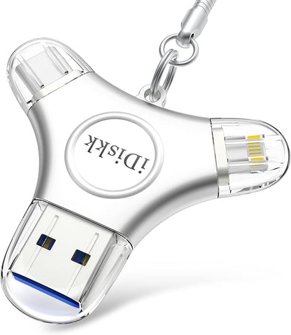 iDiskk 256GB App-le Certified Flash Drive Photo Vault for iPhone 15 USB C iPad Pro Android Samsung Flash Drive for iPhone Photo Storage Stick iPad pro Photo Stick for iPhone and Computer