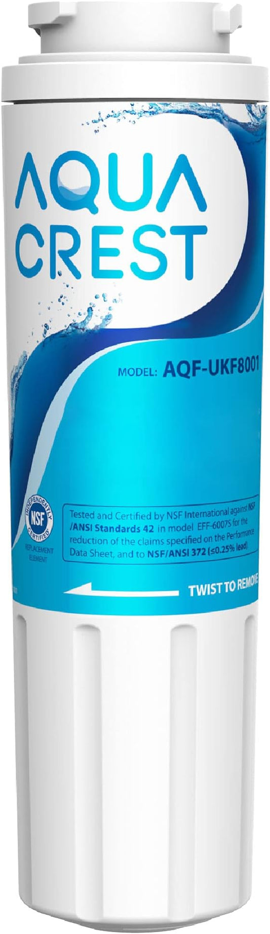 AQUA CREST UKF8001 Refrigerator Water Filter, Replacement for EveryDrop Filter 4, Maytag UKF8001P, Whirlpool UKF8001AXX-750, UKF8001AXX, 4396395, 469006, EDR4RXD1, Puriclean II