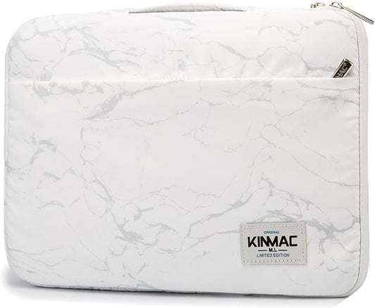 Kinmac 360° Protective Laptop Sleeve Case Bag Cover with Handle for MacBook Pro 16 inch,16 inch HP,Lenovo,Dell,ASUS,Acer Ultrabook and Business Laptop (White Marble)