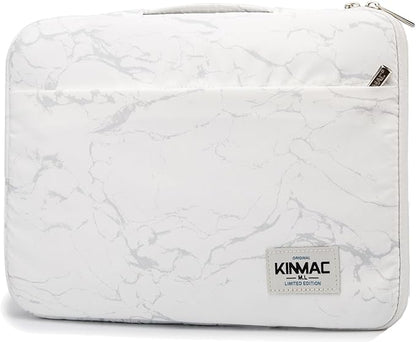 Kinmac 360° Heavy Duty Protective Laptop Computer Sleeve case Bag Cover with Handle for MacBook Air 15 inch,15 inch-15.6 inch HP Lenovo Dell ASUS Acer Laptop (White Marble)