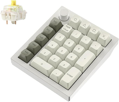 Keychron Q0 Max Wireless Custom Mechanical Numpad, 2.4 GHz/Bluetooth 5.1/Wired QMK Number Pad, RGB Hot-Swappable with Gateron Banana Switch for Laptop Mac Windows Linux - White