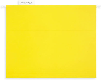 Blue Summit Supplies Hanging File Folders, 25 Reinforced Hang Folders, Designed for Home and Office Color Coded File Organization, Letter Size, Yellow, 25 Pack