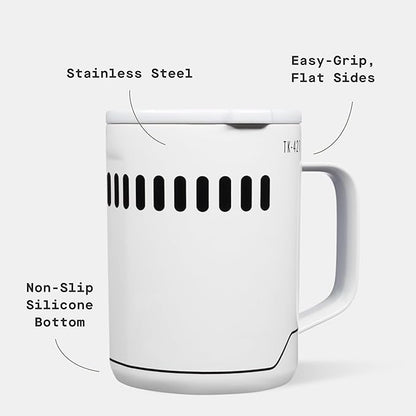 Corkcicle Classic Coffee Mug - Triple Insulated Stainless Steel for Travel - Shatter-Proof Lid - Keeps Drink Hot Over 3 Hours - Holiday Mug Gift - Great for Gifting Warmth - 16 oz - Stormtrooper