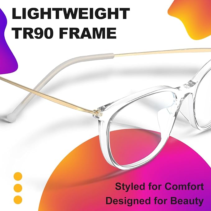 VISOONE Anti Slip TR90 Blue Light Blocking Glasses Size M Eyewear Frame with Anti Glare Eye Protection for Women GaeL