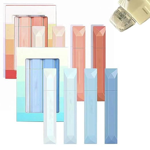 Double Sided Tape Pens, 2026 New Scrapbooking Double Sided Tape Roller, 4-Pack Smooth Craft Adhesive Glue Runner for Scrapbooking, Gift Wrapping, Photo Mounting, School Office & Crafts (RED+BLUE)
