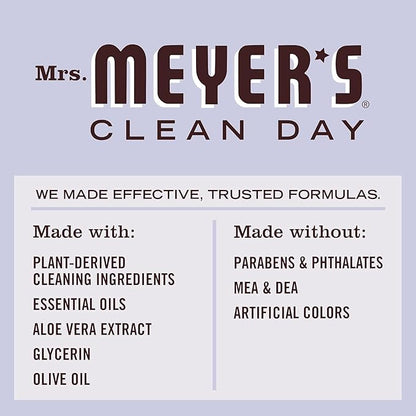 MRS. MEYER'S CLEAN DAY Hand Soap Refill, Made with Essential Oils, Biodegradable Formula, Lavender, 33 fl. oz - Pack of 6