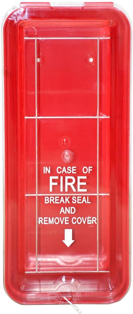 Victory Fire Extinguisher Cabinet Box Plastic Red Cabinet with Cover for 5lb 10lb Extinguisher (for 10LB Fire Extinguisher)