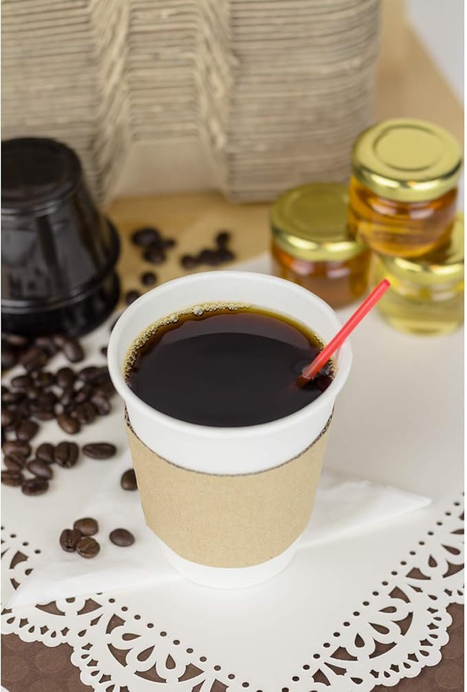 Karat C-K508W 8 oz White Paper Hot Cup, 80mm Diameter - Case of 1000 pcs