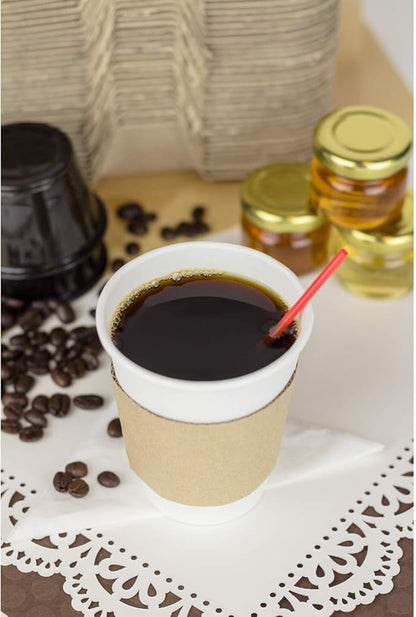 Karat C-K508W 8 oz White Paper Hot Cup, 80mm Diameter - Case of 1000 pcs