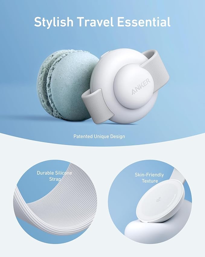 Anker MagSafe Compatible MagGo UFO 3-in-1 Charger, iPhone 17 Wireless Charging Station, 15W Qi2 Certified, Foldable Travel Charging Pad (Aurora White, with Travel Case & Adapter)