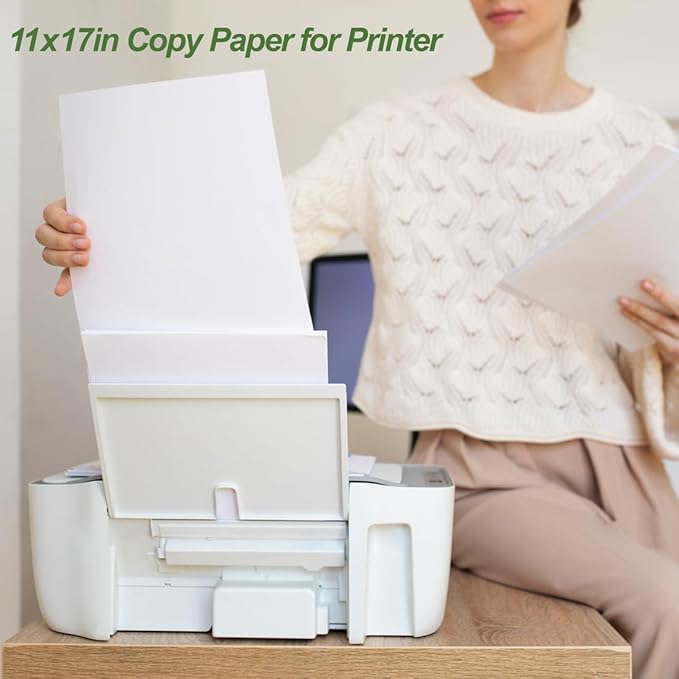 (3-Pack) 11" x 17" Printer Paper - 45Sheets/90Pages Blank Papers, DIY Template Printing in Office/Home/School, Ledger 100gsm Recycled Paper