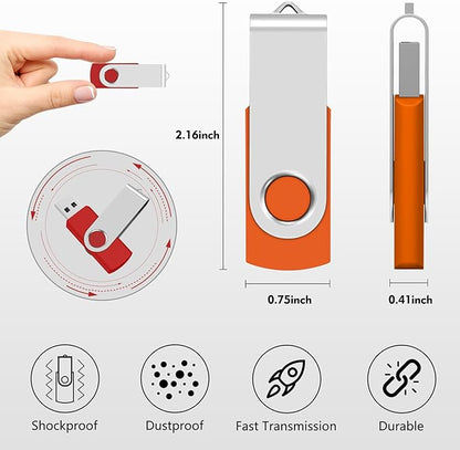 Aretop Bulk USB Flash Drive 4GB, Premium USB Drives 2.0 Pendrive 100 Pack Flash Drive Bulk Thumb Drives Memory Stick (4GB 100 Pack, Mix Color)