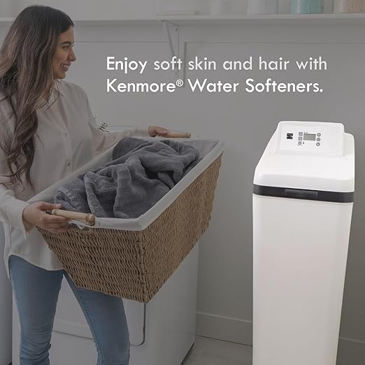 Kenmore 420 Water Softener System – 40,000 Grain Capacity with Salt Saving Technology – Whole Home Hard Water & Iron Reduction – Compact, Easy Install