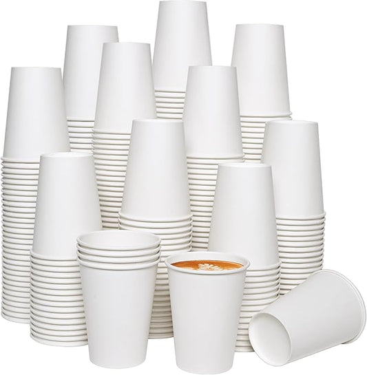 JOLLY CHEF 1000 Pack Disposable Paper Coffee Cups 12 oz Hot Beverage Cups for Party, Office, Home, Travel and More