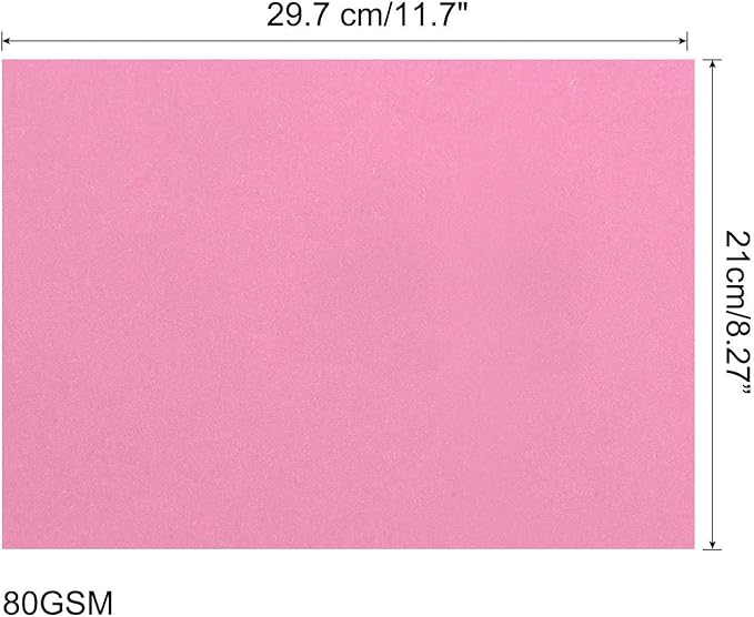 MECCANIXITY 50 Sheets Colored Copy Paper 8.3 x 11.7Inch Printer Paper 80gsm Pink for Office Printing, Document Copying, Invitations, Forms, Art Projects