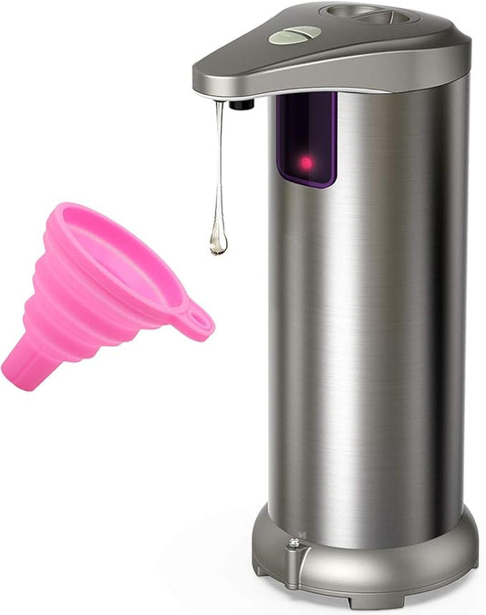 Infrared Automatic Soap Dispenser, Stainless Steel Touchless Soap Dispenser Automatic Dispenser with Waterproof Base for Bathroom Kitchen Hotel