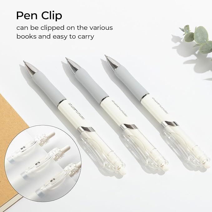 M&G 3 Pcs Gel Pens, 0.5mm Fine Point Smooth Writing Black Ink Gel Pens, Quick Dry Gel Ink Pens Large Capacity with Anti-Slip Grip, Ideal for Journaling Supplies School & Office