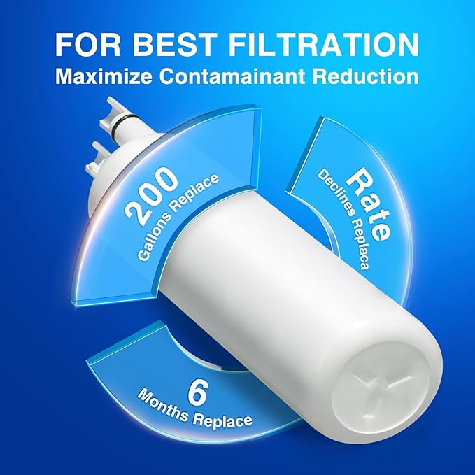 EDR1RXD1 Water Filter Replacement for Whirlpool, Everydrop Filter 1, W10295370a, WHR1RXD1, KAD1RXD1, Compatible with Kenmore 46-9930, 46-9081, 2 Pack