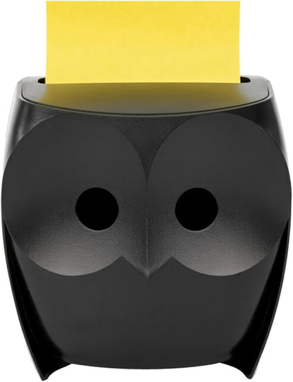 Post-it Owl Note Dispenser, Includes 1 Pad of Post-it 3 in X 3 in Super Sticky Dispenser Pop-up Notes, 45 Sheets (OWL-330-BK)